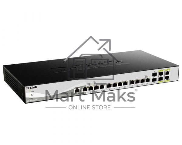 Коммутатор D-Link PROJ Smart L2+ Switch 12x10GBase-T, 2x10GBase-X SFP+, 2xCombo 10GBase-T/SFP+, CLI, RJ45 Console