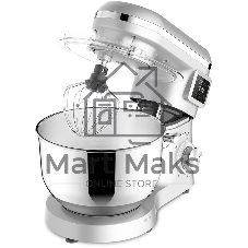 Планетарный миксер BQ MX640 White. Максимальная мощность 1600 Вт/Чаша из нержавеющей стали 6 л/Функция ферментации/Подогрев чаши до 40'C/Электронное управление/Металлические насадки в комплекте/Металлические шестерни/Двойная защита: от перегрева, от перегрузки/Защтная крышка от брызг/LED подсветка/Длина сетевого шнура 1 м