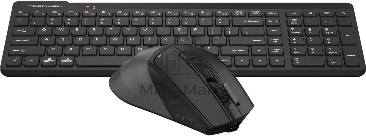 Клавиатура + мышь A4Tech Fstyler FG2400 Air2 клав:черный мышь:черный USB беспроводная slim (FG2400 AIR2 черный)