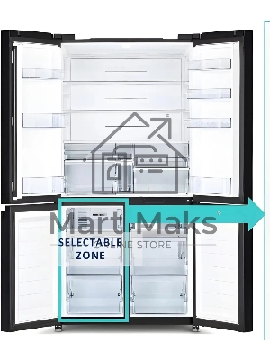 Холодильник Hitachi R-WB720PUC1 GCK черный трехкамерный 357/103л морозилка снизу, No Frost, Side by Side