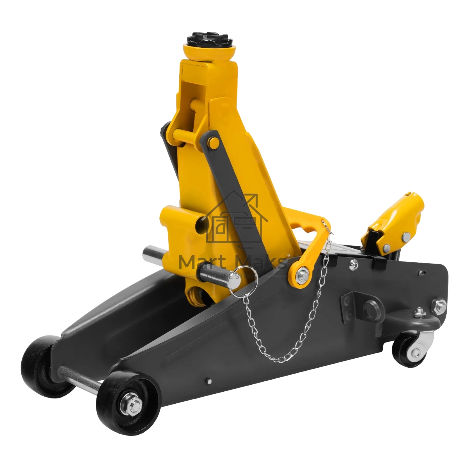 Домкрат гидравлический подкатной с фиксатором Denzel 2,8 т, 135-385 мм