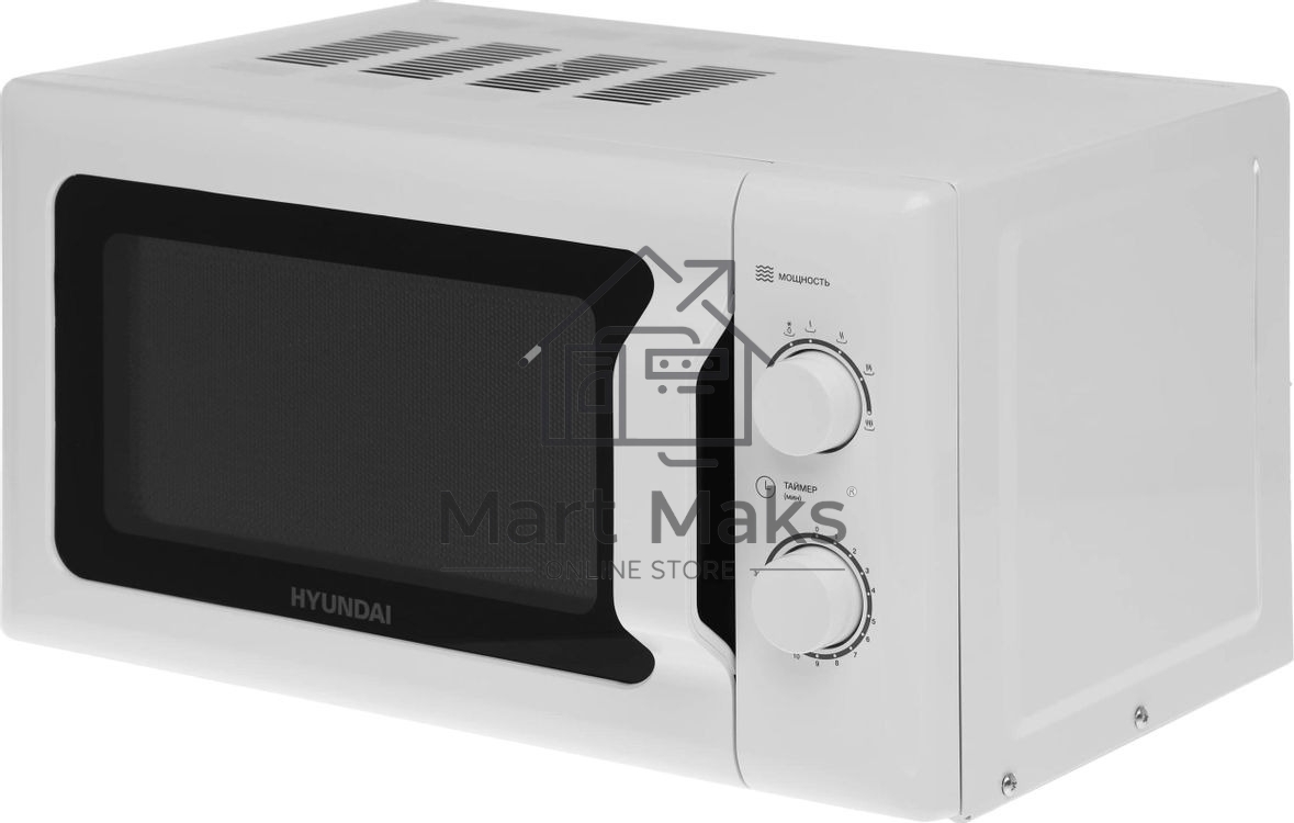 Микроволновая печь Hyundai HYM-M2051 белый, 20 л, 700 Вт, переключатели - поворотный механизм
