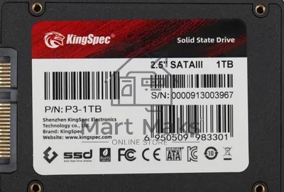 Накопитель SSD KingSpec P3-1TB, 1024GB, SATA, 2.5