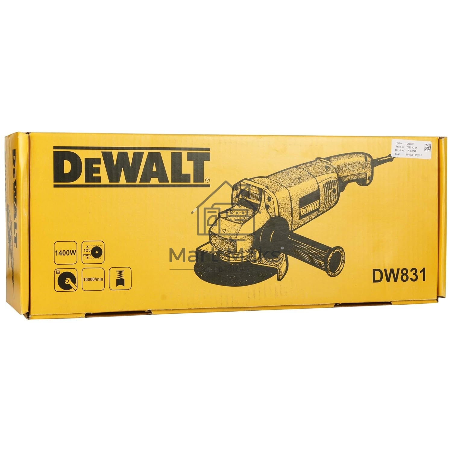 Углошлифовальная машина сетевая DeWALT 1400 Вт, 125 мм. DW831