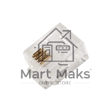Коннектор LANMASTER TWT-PL12-6P4C/JR100, UTP кат.3 RJ12, прозрачный (упак.: 100 шт)