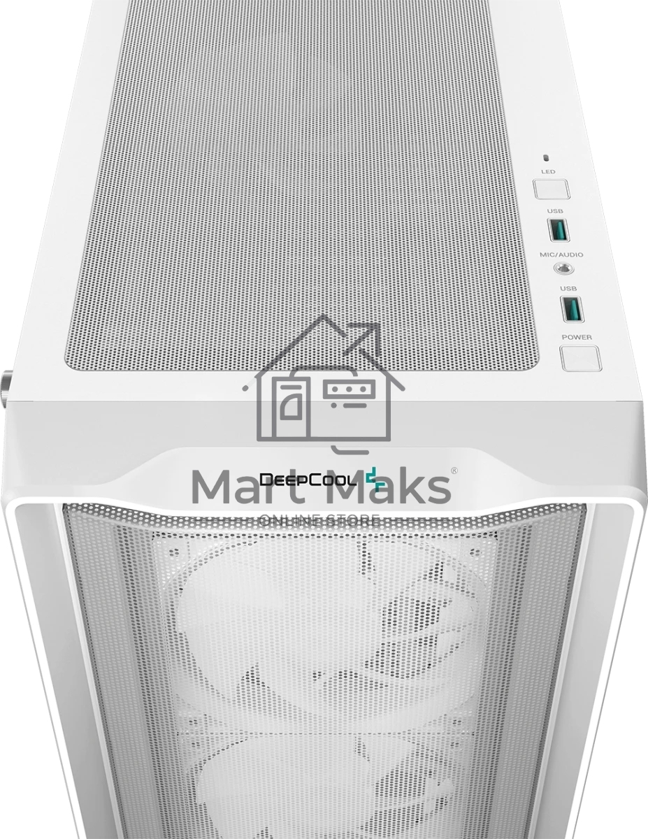 Компьютерный корпус Deepcool CC560 MESH V2 WH без БП, боковое окно (закаленное стекло), 3x120мм ARGB LED вентилятор спереди и 1x120мм ARGB LED вентилятор сзади, белый, ATX