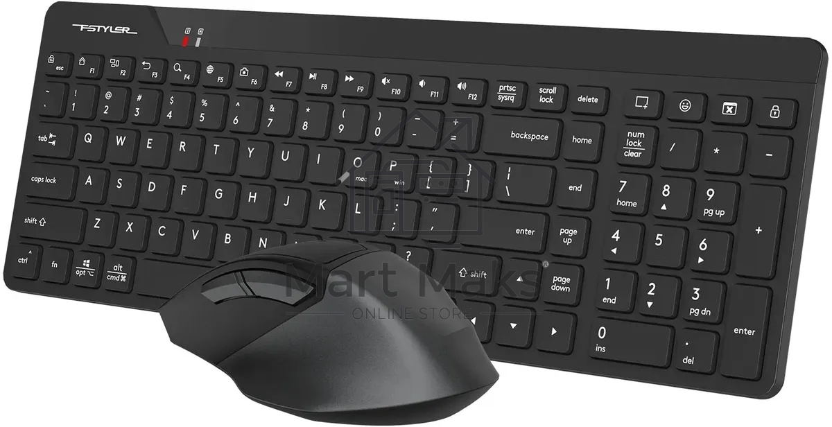 Клавиатура + мышь A4Tech Fstyler FG2400 Air2 клав:черный мышь:черный USB беспроводная slim (FG2400 AIR2 черный)