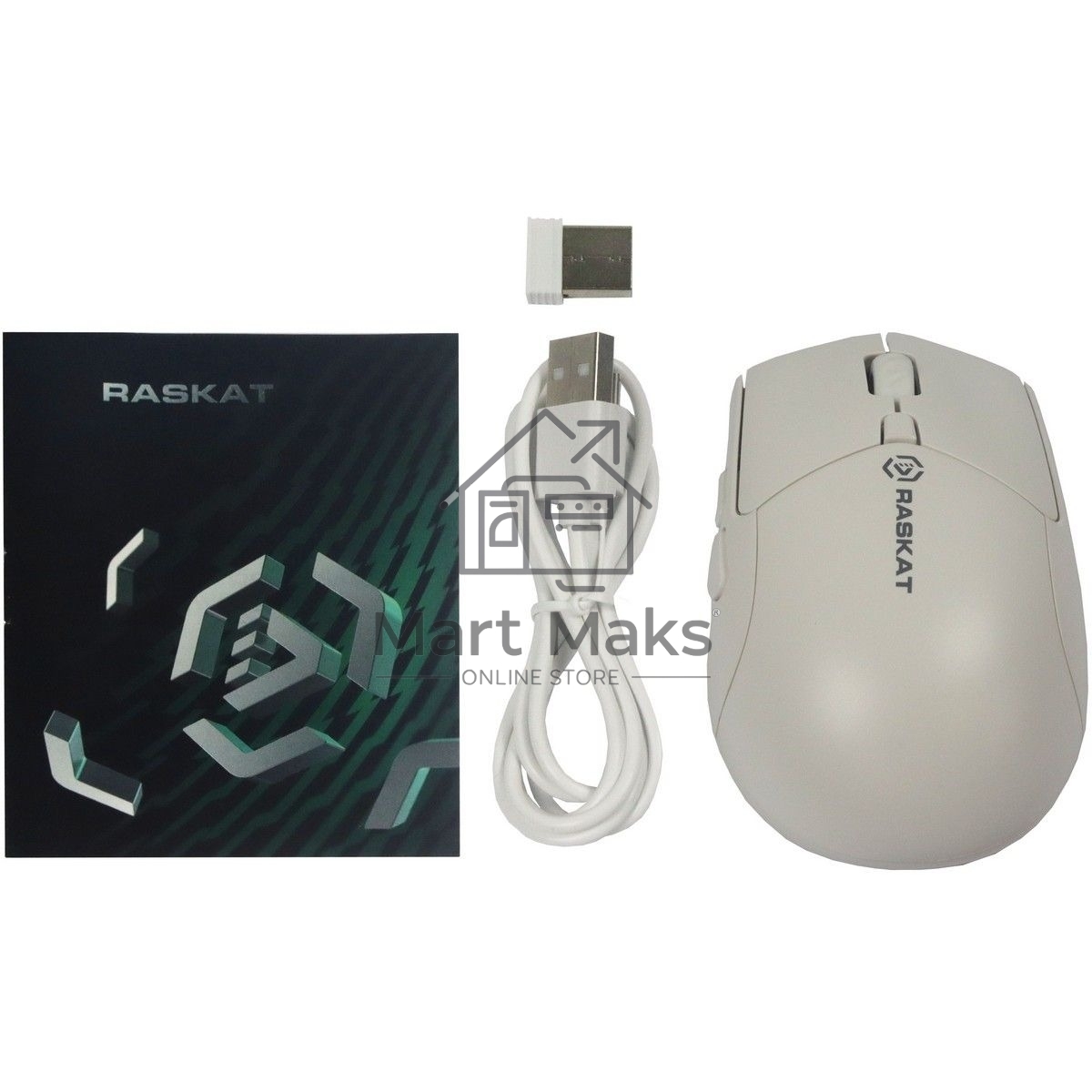 Мышь беспроводная Raskat M007WB белый, 2400 dpi, радиоканал, Bluetooth, USB, кнопки - 6