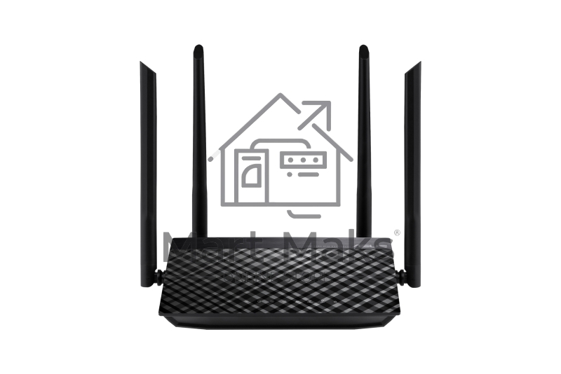 Маршрутизатор беспроводной Asus RT-AC1200 10/100BASE-TX черный (Dual Band)