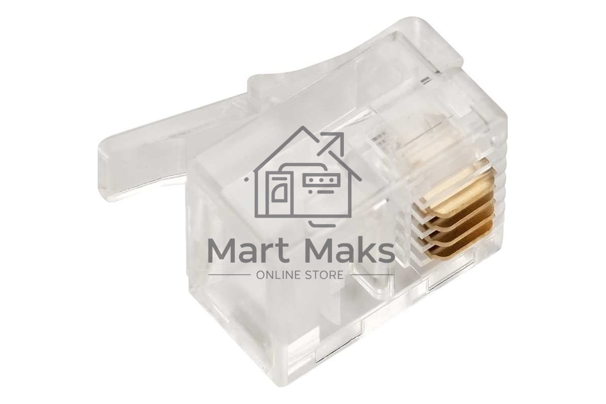 Коннектор LANMASTER TWT-PL12-6P4C/JR100, UTP кат.3 RJ12, прозрачный (упак.: 100 шт)