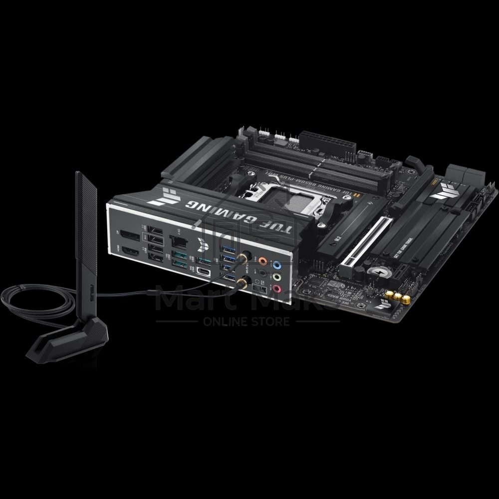 Материнская плата ASUS TUF GAMING B850M-PLUS WIFI, AM5, AMD B850, 4xDDR5, 4xSATA, 3xM.2, 1xPCIe 4.0 x16, 1xHDMI, 1xDP, 1x 2.5Gb LAN, 1xUSB-C 20Gbps, 3xUSB-A 10Gbps, 4xUSB-A 5Gbps, 4xUSB-A 2.0, 7.1, micro-ATX