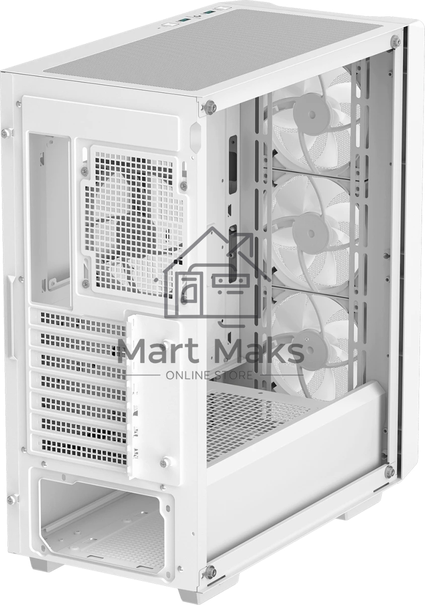 Компьютерный корпус Deepcool CC560 MESH V2 WH без БП, боковое окно (закаленное стекло), 3x120мм ARGB LED вентилятор спереди и 1x120мм ARGB LED вентилятор сзади, белый, ATX