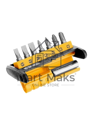 Набор бит с магнитным держателем Denzel S2, 8 шт.