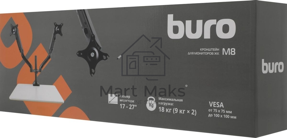 Кронштейн для мониторов ЖК Buro M8 черный 15