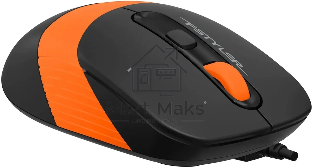 Мышь проводная A4Tech Fstyler FM10S черный/оранжевый, 1600 dpi, USB, кнопки - 4