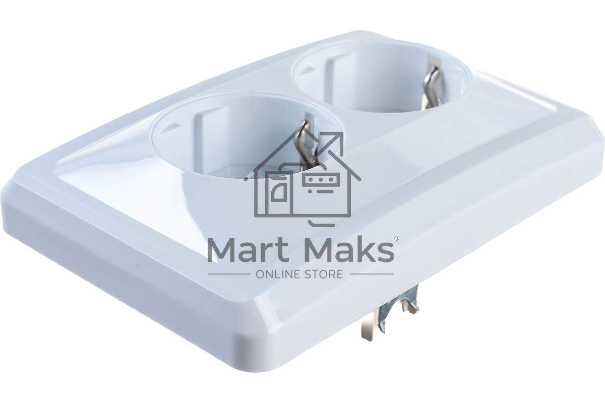 Розетка 2-м СП Вега РС12-3-ВБ с заземл. контактом без защ. штор 16А белый ИЭК ERV21-K01-16-DM