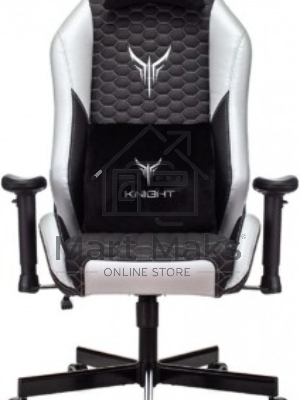 Кресло игровое Knight Neon черный/серебряный соты эко.кожа с подголов. крестовина металл