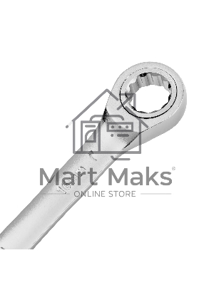 Ключ комбинированный трещоточный Denzel 14710 16 мм, CrV, матовый хром