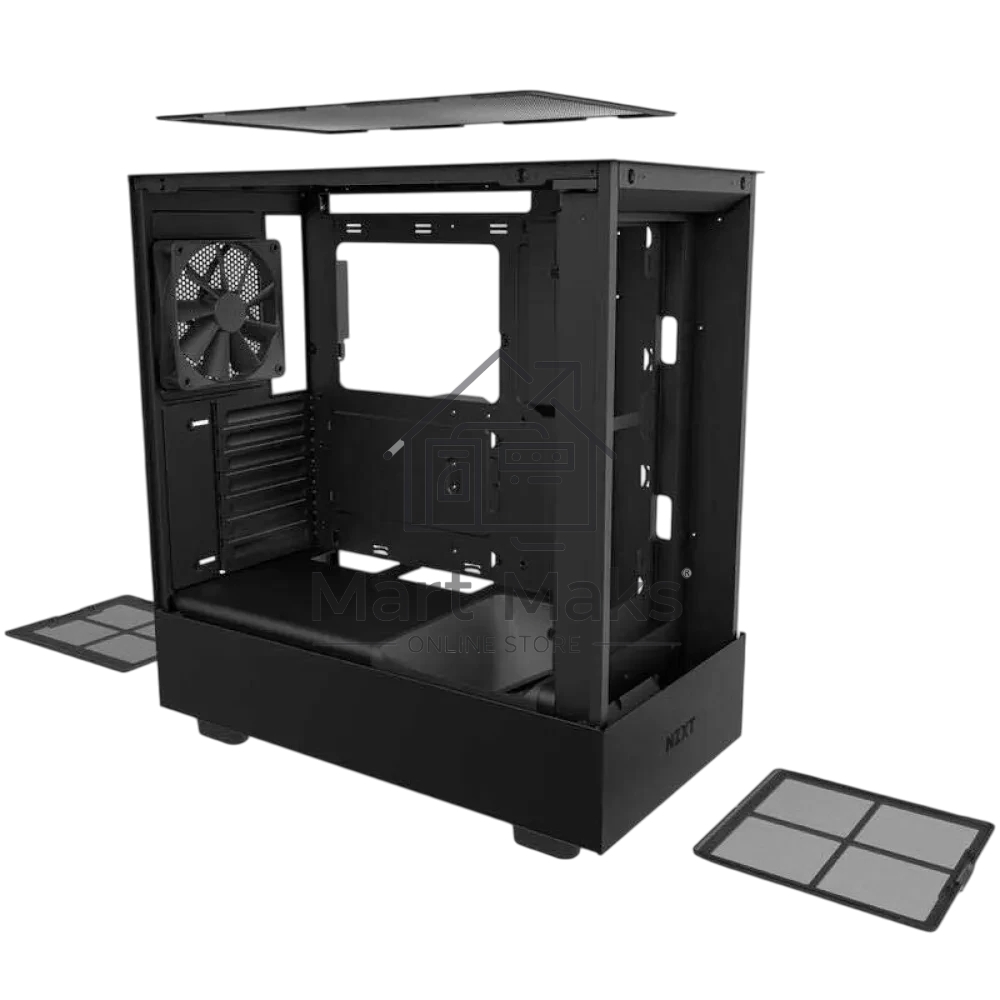 Компьютерный корпус без блока питания Case NZXT H5 Flow RGb, Midi-Tower, TG, 3x120мм RGb + 1x120мм, 1xUSB-A 3.2 + 1xUSB-C 3.2, E-ATX, ATX, mATX, mITX черный