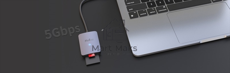 Кард-ридер Netac Flash WK12/серый/SD/SDHC/SDXC/microSD/microSDHC/microSDXC/USB 3.0 Type-C/пластик