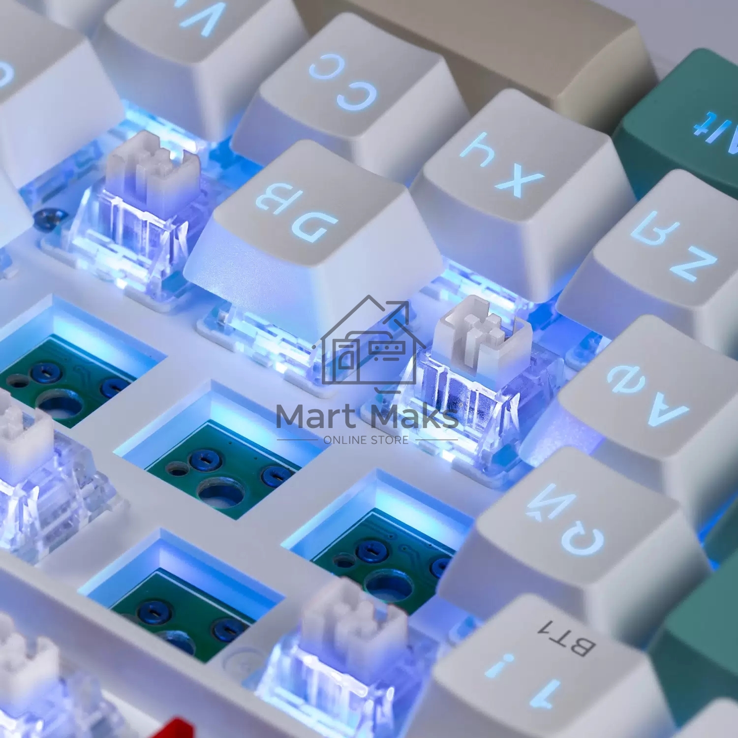 Клавиатура Defender REDRAGON VEIGAR беспроводная USB, Bluetooth/Радиоканал, бело-голубая