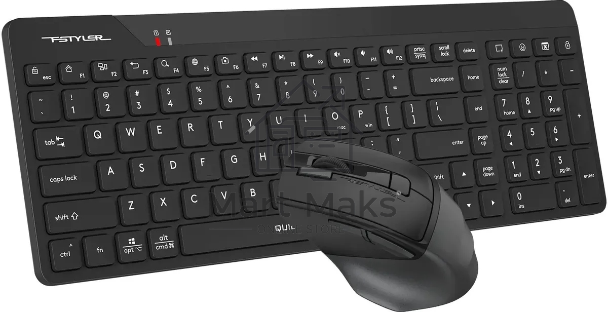 Клавиатура + мышь A4Tech Fstyler FG2400 Air2 клав:черный мышь:черный USB беспроводная slim (FG2400 AIR2 черный)