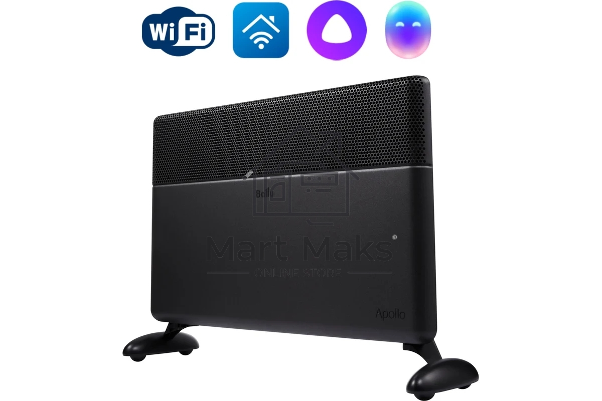 Конвектор Ballu Apollo digital INVERTER Black Infinity BEC/ATI-2503 черный, 2500 Вт, 30 м2, термостат, дисплей, WiFi