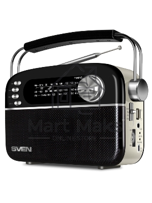 Радиоприемник белый SVEN SRP-505 (4 Вт, FM/AM/SW, USB, SD/microSD, Bluetooth, 1200 мАч)
