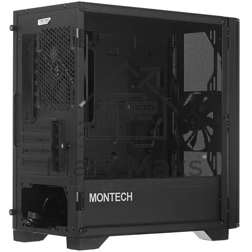 Компьютерный корпус Montech AIR 100 LITE черный без БП mATX 2x120mm 1xUSB2.0 2xUSB3.0 audio bott PSU