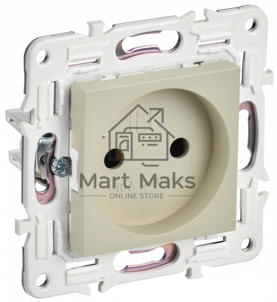 Розетка IEK SKANDY SK-R02B (SK-R10-10-K10) без заземления, без защитных шторок 10А, бежевый
