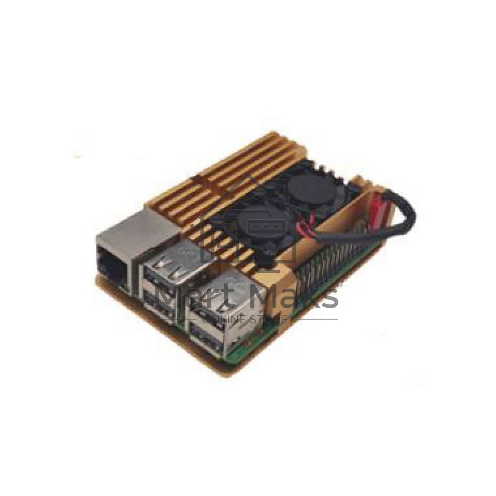 Корпус ACD RA504 Gold Metal Aluminum Case with Double Fans for Raspberry Pi 4B