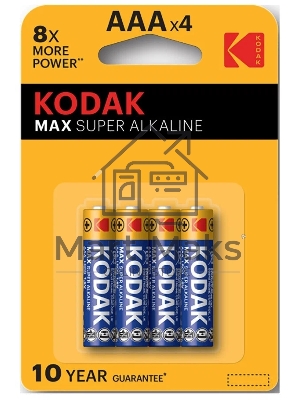 Батарейки Kodak LR03-4BL MAX SUPER Alkaline K3A-4 (40/200/32000)
