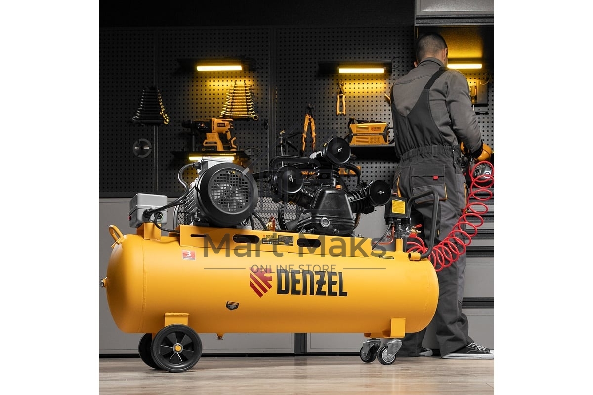 Компрессор воздушный Denzel рем. привод BCW3000-T/100, 3,0 кВт, 100 литров, 520 л/мин