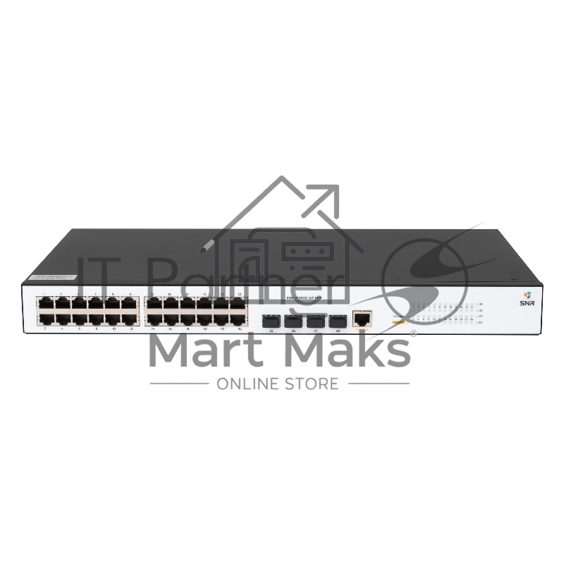 Коммутатор SNR SNR-S2982G-24T-POE, 24×1 Гбит/с PoE + 4×1 Гбит/с SFP, управляемый