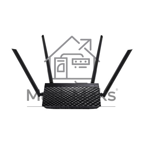 Маршрутизатор беспроводной Asus RT-AC1200 10/100BASE-TX черный (Dual Band)
