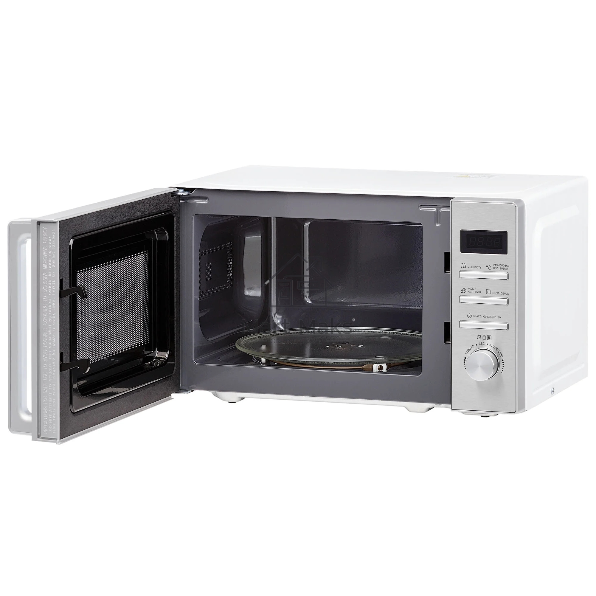 Микроволновая печь Krona QUANTUM 44 WH/IX нержавеющая сталь/белый, 20 л, 800 Вт, переключатели - кнопки/поворотный механизм