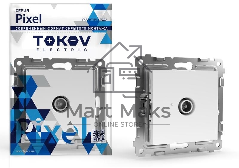 Коннектор TV СП Pixel механизм бел. TOKOV ELECTRIC TKE-PX-A1C-C01
