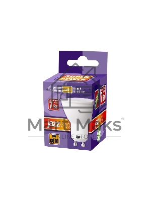 Лампа светодиодная JazzWay PLED-SP 7Вт 3000К тепл. белый GU10 520лм 230В