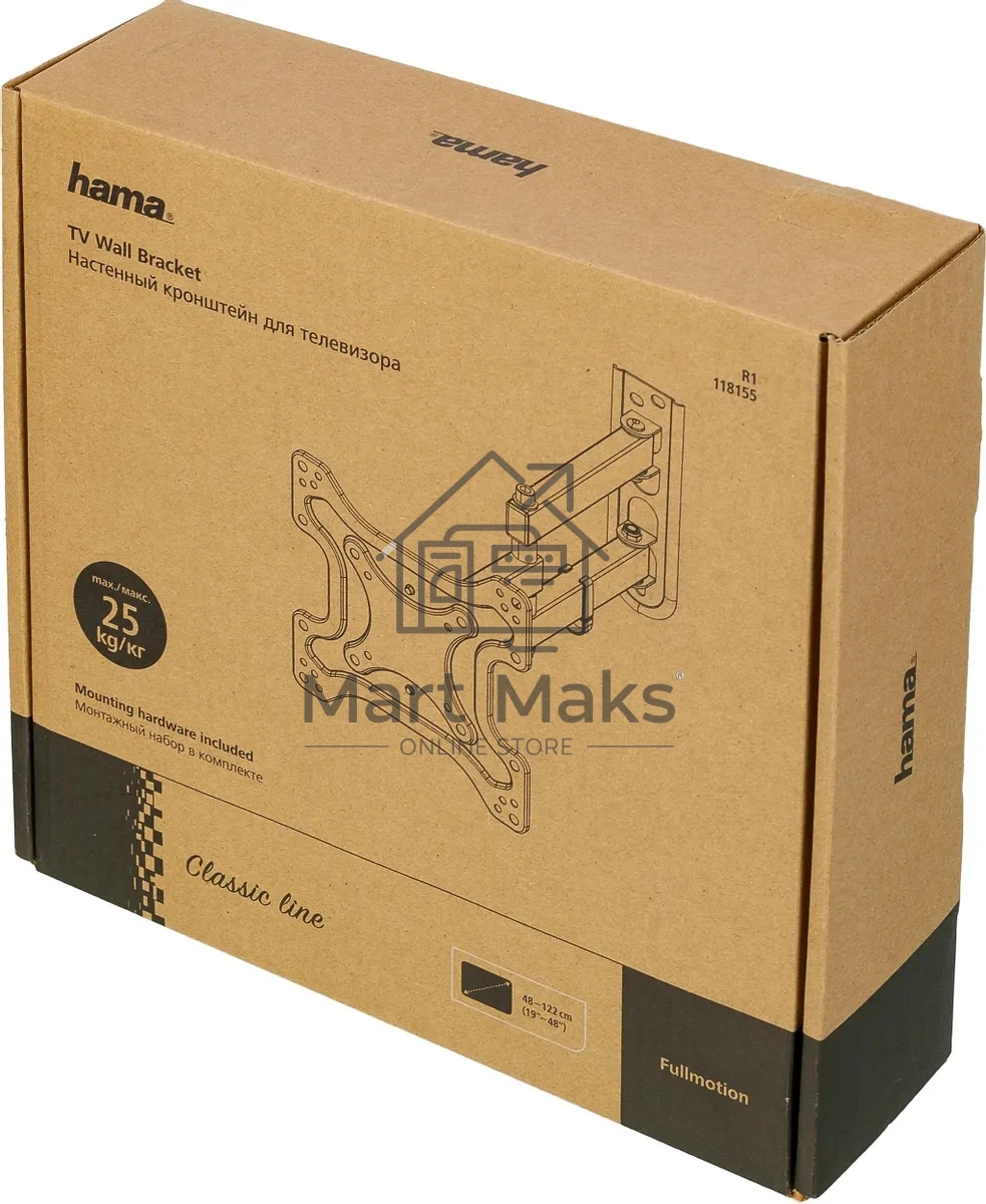 Кронштейн для телевизора Hama R1 118155 черный, 19