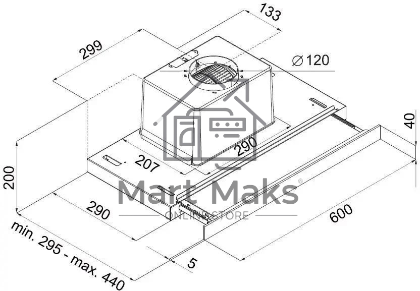 Вытяжка встраиваемая Maunfeld Ouse Touch Glass 60 белый, 60 см, 750 куб. м/ч, 48 дБ
