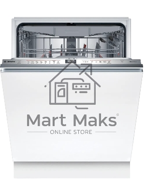 Встраиваемая посудомоечная машина Bosch SMD6ECX12E 60см., SilencePlus; Класс A-A-A; загрузка на 14 комплектов посуды, сенсорное управление, 8 программ, 59.8x55x81.5-87.5 см,сушка: с открыванием дверцы/с теплообменником, индикация на полу: проекция дисплея