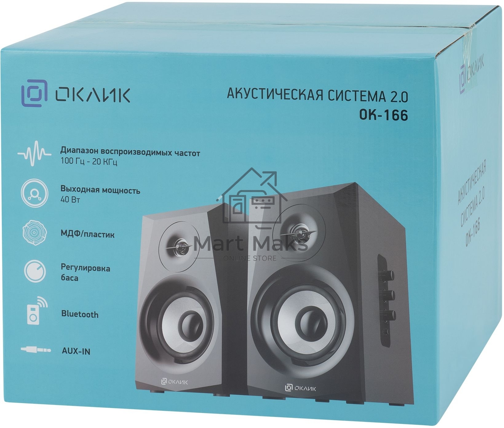 Акустическая система Oklick OK-166 BT 2.0 черный 40Вт