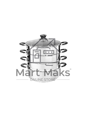 Мантоварка-пароварка WEBBER BE-082 7 л, 24 см, нержавеющая сталь, с крышкой, 4 ярусная