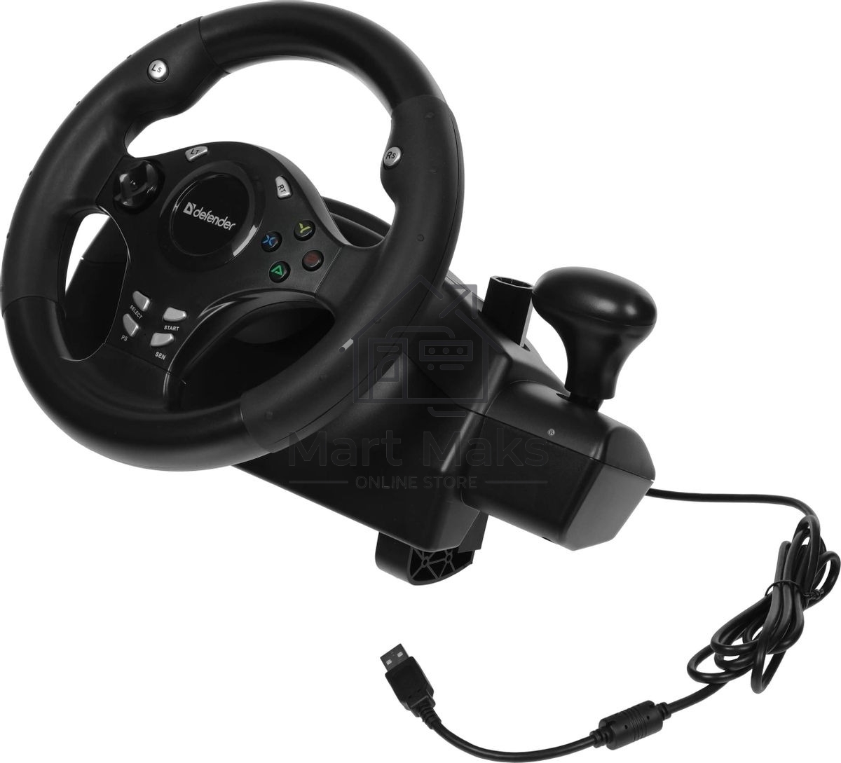 Игровой руль DEFENDER (64067) Rager черн,PC/PS/Xbox/Switch,педали