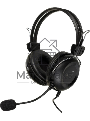 Гарнитура проводная с микрофоном A4Tech HU-35 черный 2м накладные USB оголовье