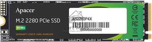 Накопитель SSD Apacer 1Tb, M.2 2280 AS2280P4X, PCIe 3.0 x4, NVMe, R/W 2100/1700