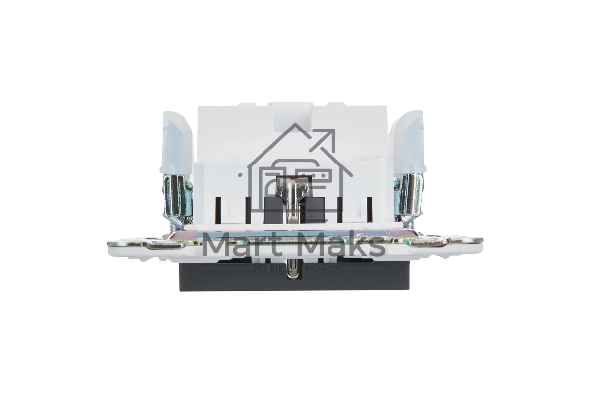 Розетка IEK SKANDY SK-R06G (SK-R14-16-1-K53) с заземлением, с защитными шторками, 16А безвинтовое крепление, графит