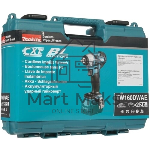 Гайковерт Makita TW160DWAE аккум. патрон:квад.3/8