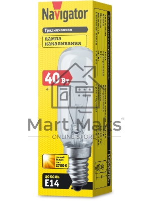 Лампа накаливания Navigator NI-T25L-40-230-E14-CL