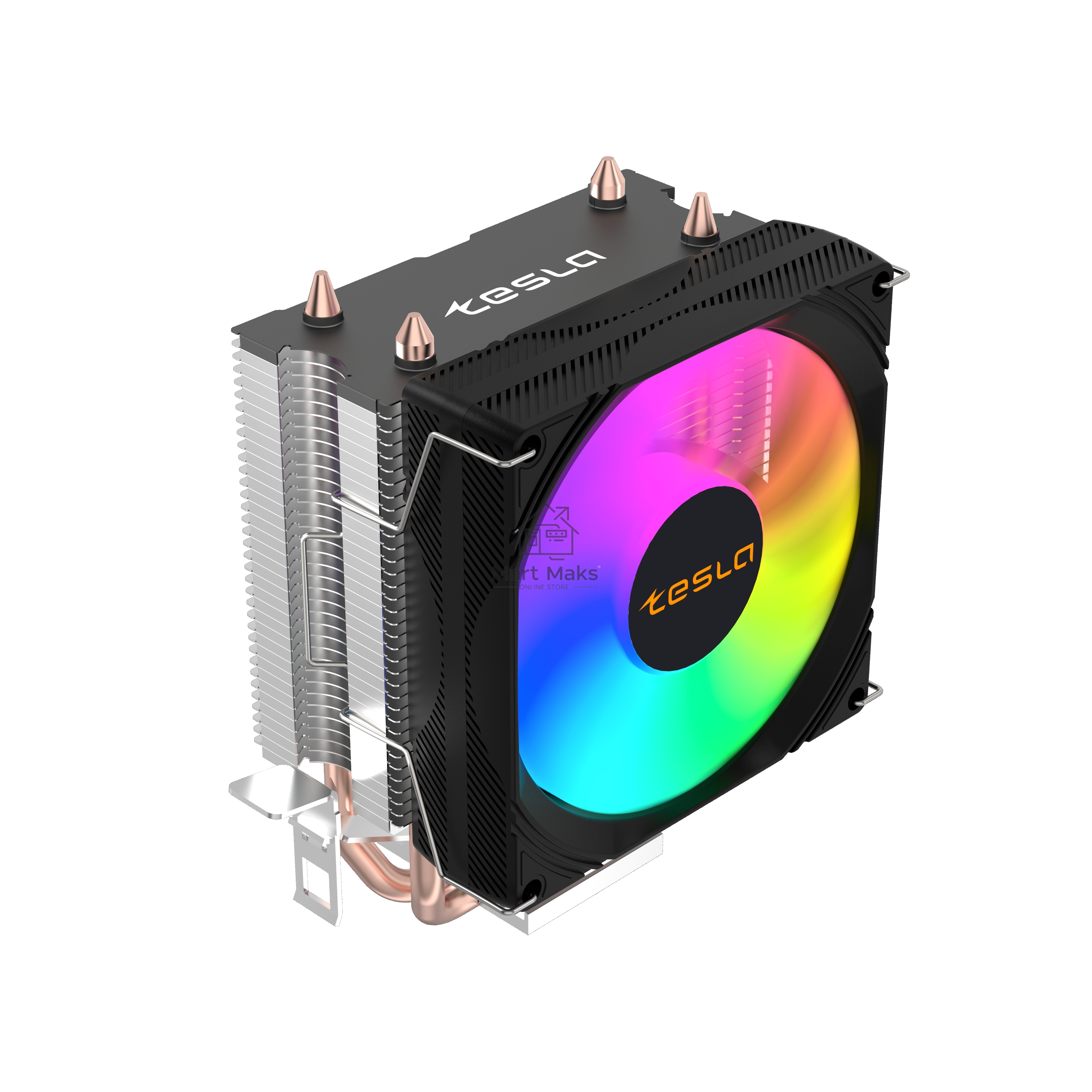 Кулер TESLA SHADOW 902 FRGB, 1х92мм, 2400rpm, 4-pin, Al+Cu, черный/FRGB, 52CFM, 23дБ, 2-PIPE, TDP 110Вт, INTEL 1700/1200/115x/775/1366, AMD AM5/AM4/AM3(+)/AM2(+)/FM2(+)/FM1/754/940/939 (TSL-902PWM-FRGB)